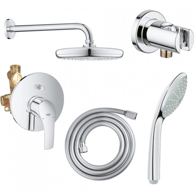 Комплект для душа GROHE EUROSMART с душевым гарнитуром и верхним душем Euphoria Cosmopolitan 180, хром () 124440