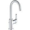 Смеситель для раковины GROHE EUROSMART NEW с высоким изливом и донным клапаном, L-size, хром 23537002