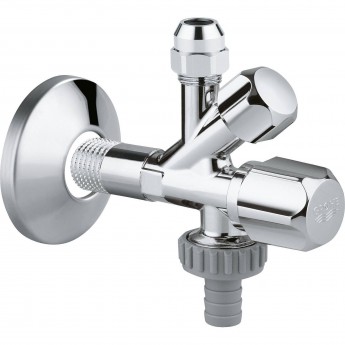Вентиль угловой GROHE комбинированный 1/2″-3/8″ для подключения смесителей, хром
